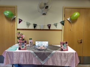 decorated table at the event